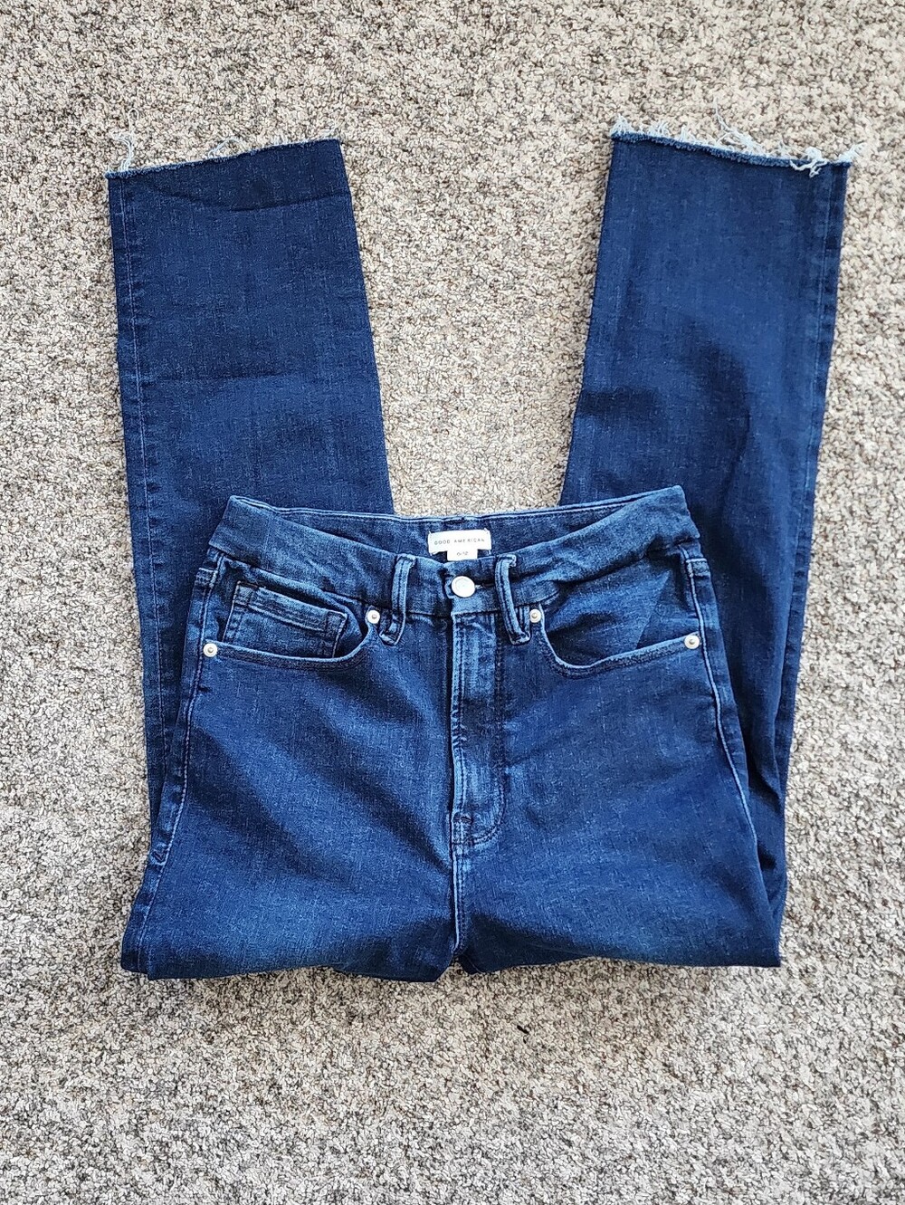 Good American High-Rise Dark Blue Always Fits Straight Jeans 6-12
